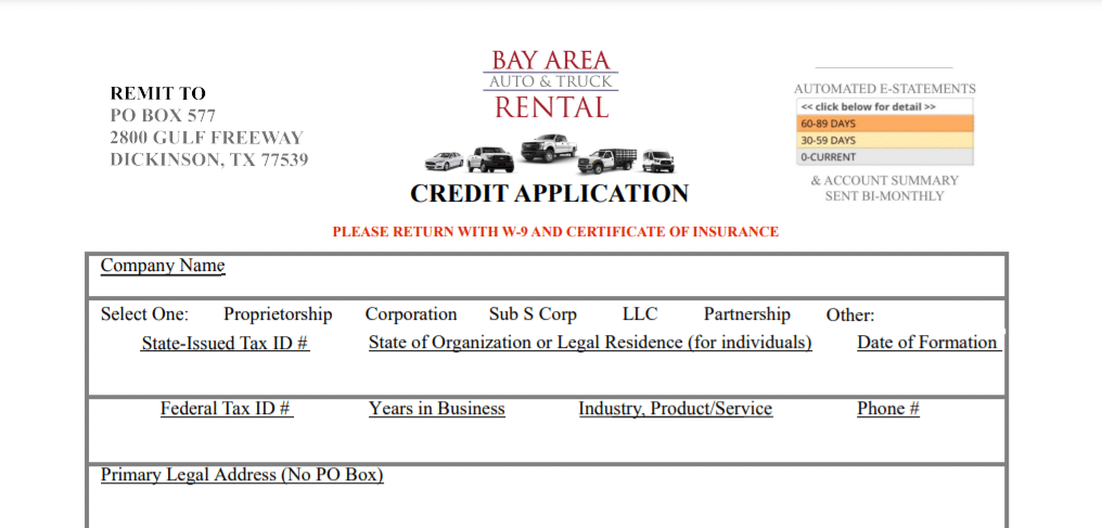 Credit application start